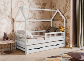 PAPI 90x200 white children's house bed Lano Furniture