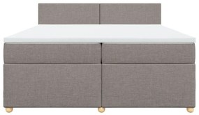 Κρεβάτι Boxspring με Στρώμα Taupe 200x200 εκ. Υφασμάτινο - Μπεζ-Γκρι