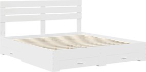 vidaXL Σκελετός Κρεβατιού Λευκό 180 x 200 cm Επεξεργασμένο Ξύλο