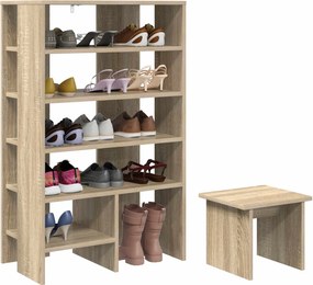 vidaXL Ντουλάπα Παπουτσιών 2 pcs Δρύς Sonoma Επεξεργασμένο ξύλο