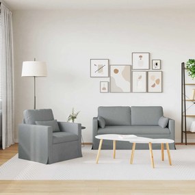 vidaXL Σετ Καναπέ 2 τμχ. Ανοιχτό γκρι ύφασμα