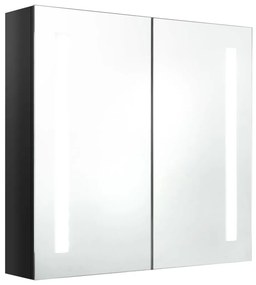VidaXL Καθρέφτης Μπάνιου με Ντουλάπι & LED Λαμπερό Μαύρο 62x14x60 εκ.