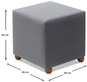 Σκαμπώ Ranma Megapap υφασμάτινο χρώμα γκρι 40x40x40εκ.