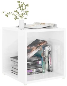 vidaXL Τραπέζι Βοηθητικό Γυαλιστερό Λευκό 33x33x34,5 εκ. Μοριοσανίδα