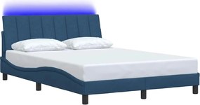 vidaXL Πλαίσιο κρεβατιού χωρίς στρώμα Hanko μπλε 120x200cm ύφασμα