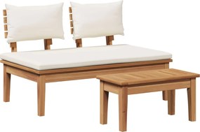 vidaXL Σετ Παγκάκι και Τραπέζι Κήπου 2 pcs Κρέμα και Καφέ