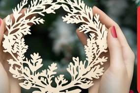 Σετ των 3 Intra απο ξύλο plywood 3mm-4mm πάχος - Χριστουγεννιάτικο στεφάνι στολίδι Cut Δίασταση 4x4 cm INTRAFABR-109473730