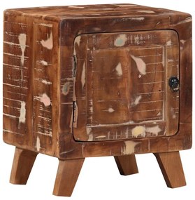 Κομοδίνο 40x32x46 cm Στερεό ξύλο αναγεννημένο - Καφέ