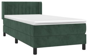 ΚΡΕΒΑΤΙ BOXSPRING ΜΕ ΣΤΡΩΜΑ ΣΚΟΥΡΟ ΠΡΑΣΙΝΟ 90X200 ΕΚ. ΒΕΛΟΥΔΙΝΟ 3131060