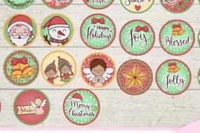 Σετ των 3 Intra απο ξύλο plywood 3mm-4mm πάχος με αυτοκόλλητα Χριστουγεννιάτικο Στολίδι Δίασταση 8x8 cm INTRAFABR-19245543