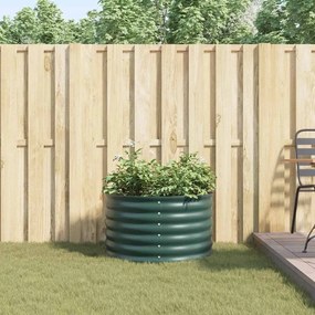 vidaXL Υπερυψωμένη Ζαρντινιέρα Πράσινο 80 x 80 x 44 cm Ατσάλι