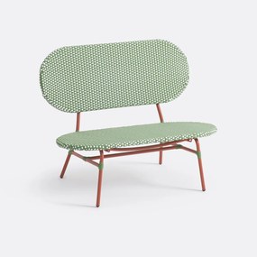 Παγκάκι κήπου από μέταλλο και πλεγμένη ρητίνη, Matu