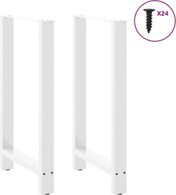 vidaXL Πόδια Τραπεζιού Μπαρ 2 τεμ. Λευκά 60x(100-101) εκ. Ατσάλι