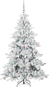 vidaXL Τεχνητό Χριστουγεννιάτικο Δέντρο με Άξονα με βάση Λευκό 180 cm