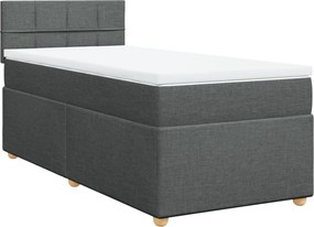 vidaXL Κρεβάτι Boxspring με Στρώμα Σκούρο Γκρι 80x200 εκ. Υφασμάτινο