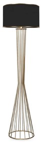 201-0042 GloboStar®  NOVA 201-0042 Μοντέρνο Επιδαπέδιο Φωτιστικό 1 x E27 IP20 Χρυσό Μεταλλό με Μαύρο Ύφασμα - Μ32 x Π32 x Υ152cm