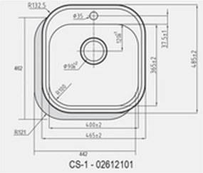 Νεροχύτη με Ένα Κύπελλο Cata CS-1 Ασημί