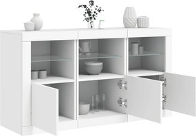 vidaXL Μπουφές με LED Λευκός 123 x 37 x 67 εκ.
