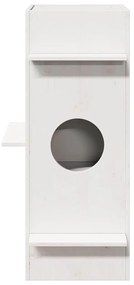 vidaXL Σπίτι για γάτες Λευκό 43x43x90 cm από μασίφ ξύλο πεύκο