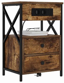 vidaXL Κομοδίνο Καπνιστή δρυς 40 x 31 x 60 εκ. Επεξεργασμένο ξύλο