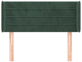 vidaXL Κεφαλάρι με Πτερύγια Σκούρο Πράσινο 93x16x78/88 εκ. Βελούδινο