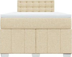vidaXL Κρεβάτι Boxspring με Στρώμα Κρεμ 120x200 εκ. Υφασμάτινο
