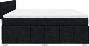 vidaXL Κρεβάτι Boxspring με Στρώμα Μαύρο 180x200 εκ. Υφασμάτινο