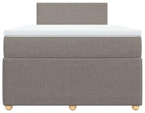 Κρεβάτι Boxspring με Στρώμα Taupe 120x190 εκ. Υφασμάτινο - Μπεζ-Γκρι