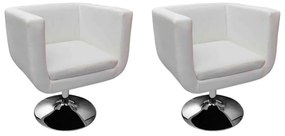 vidaXL Καρέκλες Μπαρ 2 τεμ. Λευκές από Συνθετικό Δέρμα