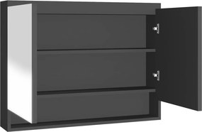 vidaXL Ντουλάπι Μπάνιου με Καθρέφτη 80x15x60 εκ. Ανθρακί από MDF