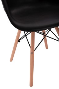 Καρέκλα MIRTO με Ξύλινα πόδια Μαύρο 64x60x81Υ εκ. 4αδα 64x60x81 εκ.