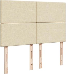 vidaXL Κρεβάτι Boxspring με Στρώμα Κρεμ 160x200 εκ. Υφασμάτινο