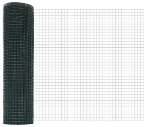 vidaXL Welded Wire Fence με 13 πλάγιους πόλους Πράσινο 0.4x50 μ Χάλυβας
