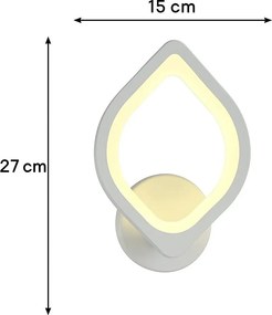 Stewehome Πολυτελές Μοντέρνο Απλίκα Λευκό με LED 3 Χρωμάτων 15x27x27 cm