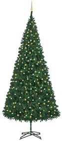 vidaXL Χριστουγεννιάτικο Δέντρο Τεχνητό με LED & Μπάλες Πράσινο 500 εκ