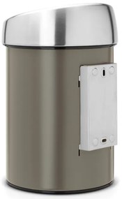 Brabantia Touch Bin 647215, 3 L, Ομαλό και αθόρυβο άνοιγμα, Επίτοιχη τοποθέτηση, Γκρι