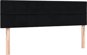 vidaXL Κρεβάτι Boxspring με Στρώμα Μαύρο 160x210 εκ. Βελούδινο