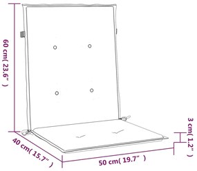 Μαξιλάρια Καρέκλας Κήπου Πλάτη 6τεμ Taupe 100x50x3εκ Oxford Ύφ. - Μπεζ-Γκρι