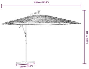 Ομπρέλα Κήπου με Ατσάλινο Ιστό Λευκή 269x269x235 εκ. - Λευκό