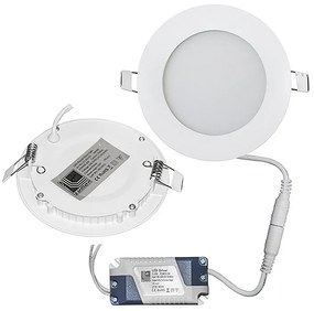 Adeleq Led Φωτιστικό Ψευδοροφής Αλουμινίου Στρογγυλό 6W 4000K 120° Λευκό 21-06101