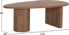 ΤΡΑΠΕΖΙ ΣΑΛΟΝΙΟΥ ΟΒΑΛ ALPER HM18327 MDF ΣΕ SONAMA ΧΡΩΜΑ 110x60x40Υεκ