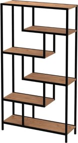 Βιβλιοθήκη Larissa Megapap χρώμα μαύρο - pine oak 90x30x159εκ.