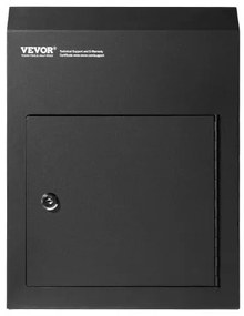 VEVOR Through The Door Key Drop Box 12x6x16&quot; Mailbox with 1.8&quot;12&quot; Key Lock Black