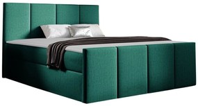 Κρεβάτι continental Baltimore 154, Μονόκλινο, Continental, Πράσινο, 120x200, Ταπισερί, Τάβλες για Κρεβάτι, 124x213x103cm, 108 kg, Στρώμα: Ναι