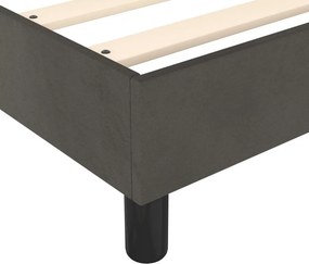 vidaXL Κρεβάτι Boxspring με Στρώμα Σκούρο Γκρι 120x200 εκ. Βελούδινο