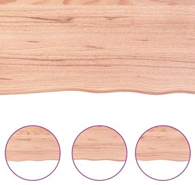 vidaXL Ράφι Τοίχου Ανοιχτό Καφέ 100x10x4 εκ. Επεξεργ. Μασίφ Ξύλο Δρυός