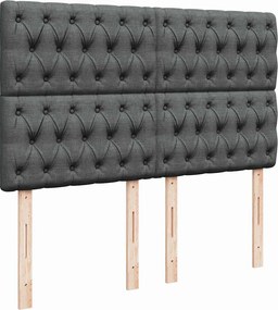 vidaXL Κρεβάτι Boxspring με Στρώμα Σκούρο Γκρι 140x200 εκ Υφασμάτινο