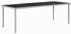 vidaXL Τραπέζι Κήπου Μαύρο 220 x 90 x 74,5 εκ. Ατσάλινο