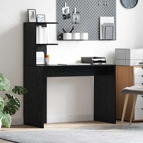 vidaXL Γραφείο γραφής μαύρης βελανιδιάς Μαύρη βελανιδιά MDF, laminate