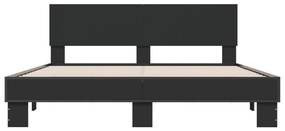vidaXL Πλαίσιο Κρεβατιού Μαύρο 160x200 εκ. Επεξ. Ξύλο &amp; Μέταλλο